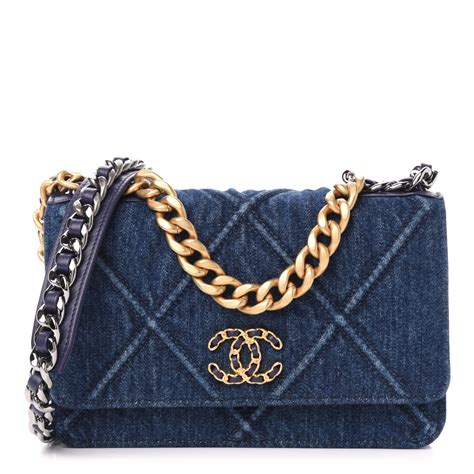 chanel wallet on chain denim|Chanel woc online shop.